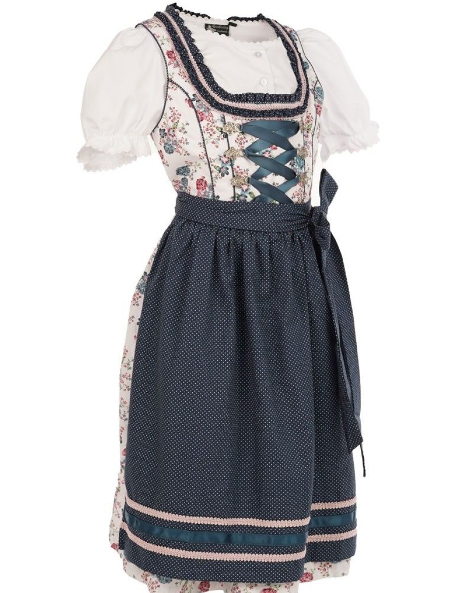 Madchen Maddox Dirndl | Maddox Kinder Dirndl "Rosalie" 3-Tlg. | Streublumchen Weis Blau Rosa