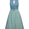 Damen MarJo Dirndl | Marjo Trachten Dirndl "Greta" Traditionell 595658 | Petrol Grun - 65Cm