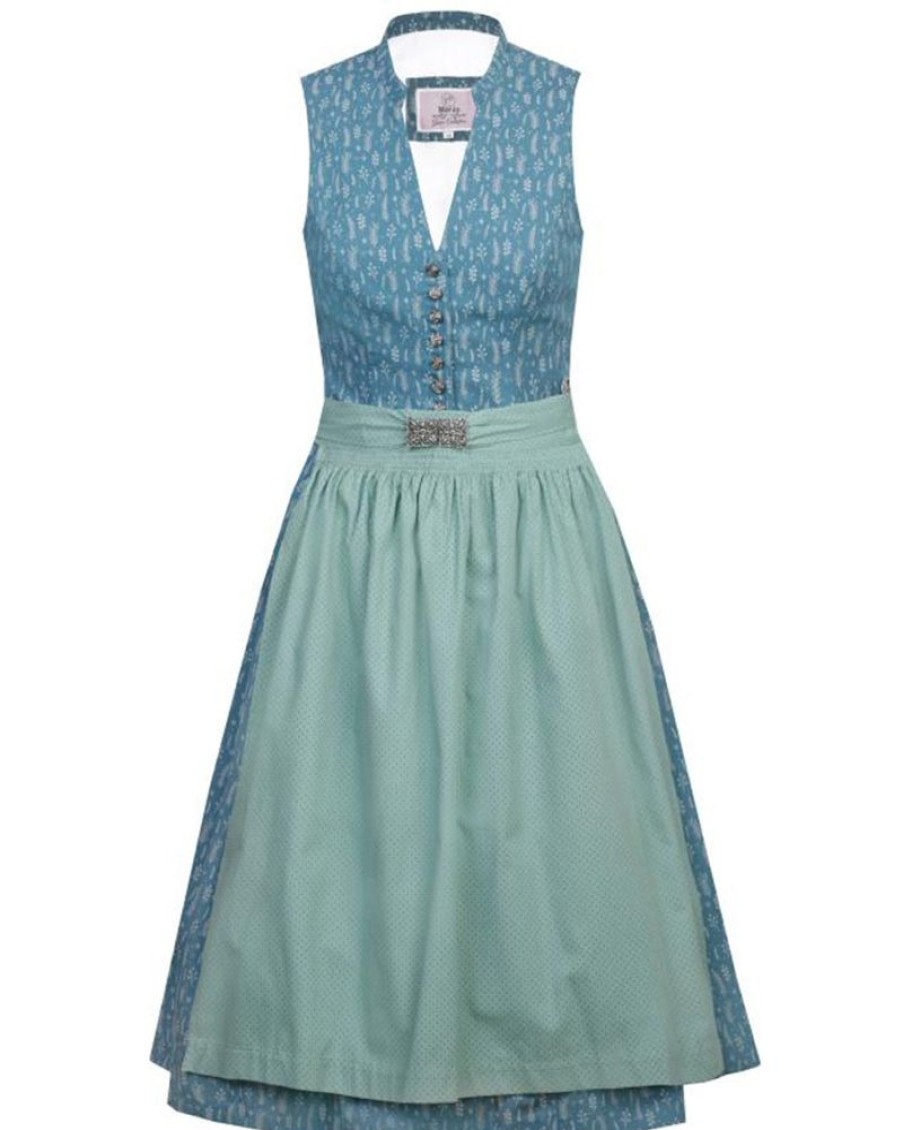 Damen MarJo Dirndl | Marjo Trachten Dirndl "Greta" Traditionell 595658 | Petrol Grun - 65Cm