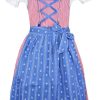 Madchen Isar-Trachten Dirndl | Isar-Trachten Kinder Dirndl "Susa" 3-Tlg. Mit Bluse 52412| Rot Blau