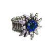 Schmuck Trachtenland | Edelweis Trachtenring Mit Strass - Royalblau