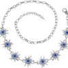 Schmuck Trachtenland | Edelweis Trachtengurtel Mit Strass - Marineblau