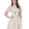 Damen Krüger MADL Dirndl | Kruger Dirndl "Dalina" Spitzenschurze 412465 | Hellblau Creme 50Cm