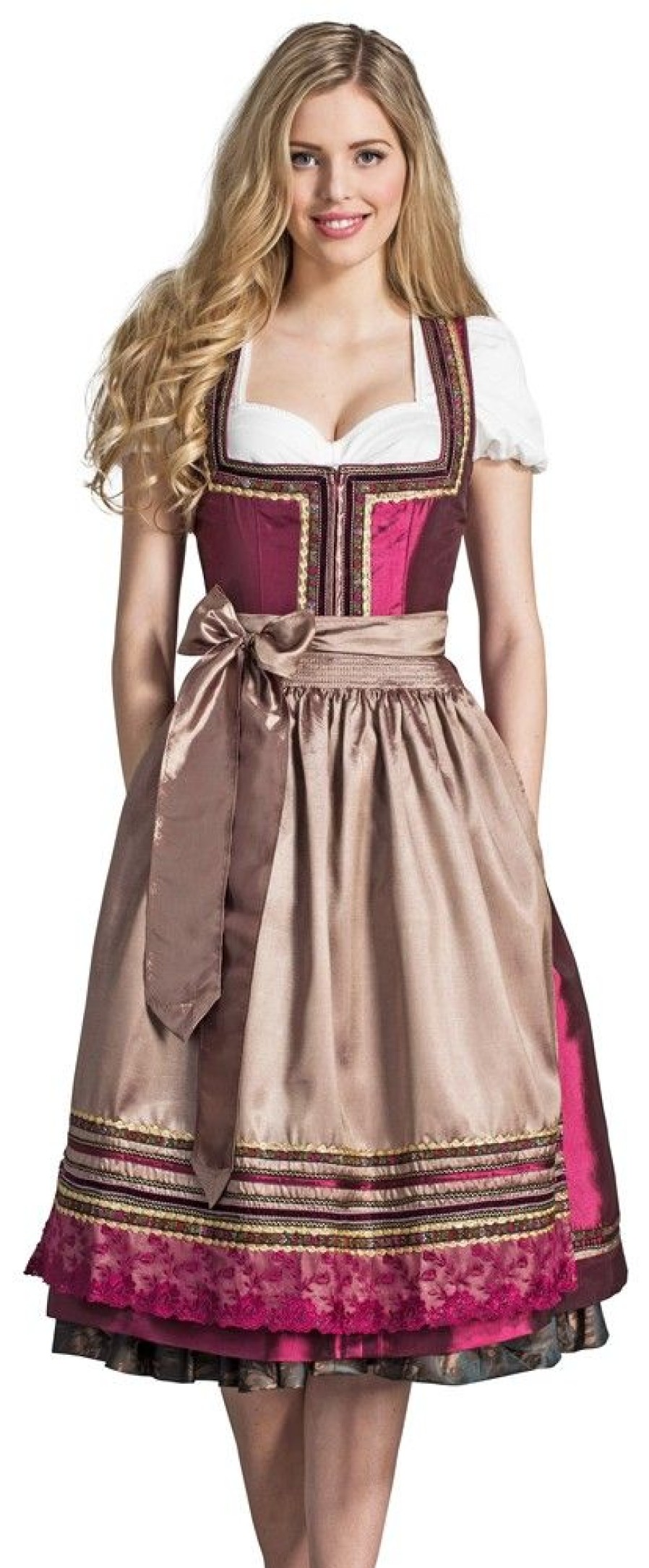 Damen Krüger Dirndl Dirndl | Kruger Feelings Dirndl Ciara | Bordeaux 60Cm