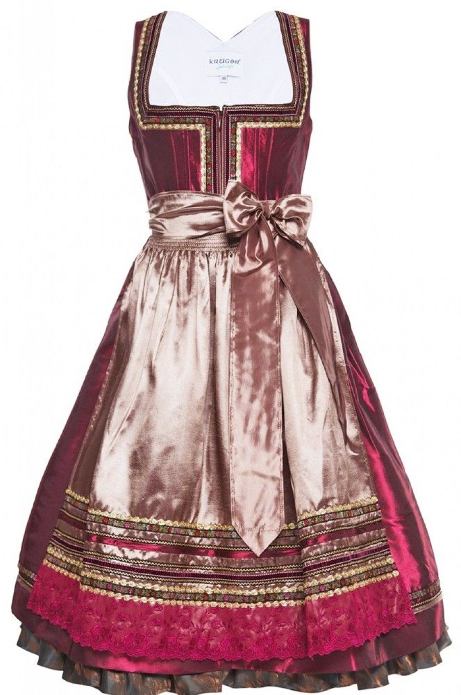 Damen Krüger Dirndl Dirndl | Kruger Feelings Dirndl Ciara | Bordeaux 60Cm