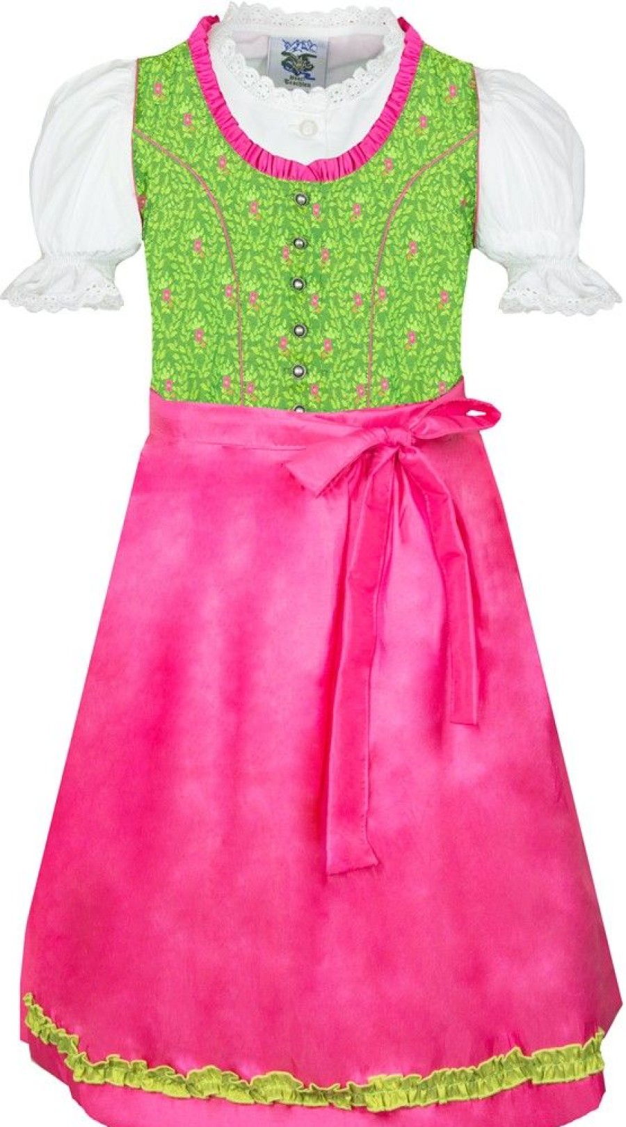 Madchen Isar-Trachten Dirndl | Isar-Trachten Kinder Dirndl "Mandy" 3-Tlg. Mit Bluse 64143 | Festlich Pink Grun