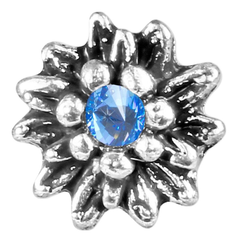 Schmuck Trachtenland | Luisia® Edelweis Ohrringe Marla Mit Kristallen Von Swarovski® - Blau