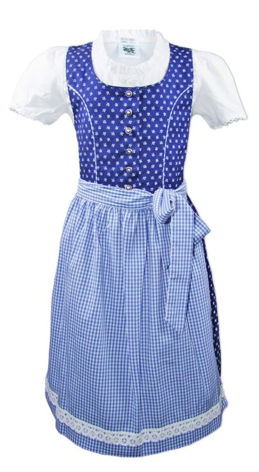 Madchen Isar-Trachten Dirndl | Isar-Trachten Kinder Dirndl "Melanie" 3-Tlg. Mit Bluse 64376 | Traditionell Blau