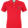 Jungen Isar-Trachten Shirts | Isar-Trachten Kinder Poloshirt "Benjamin" Mit Hirschstickerei | Rot