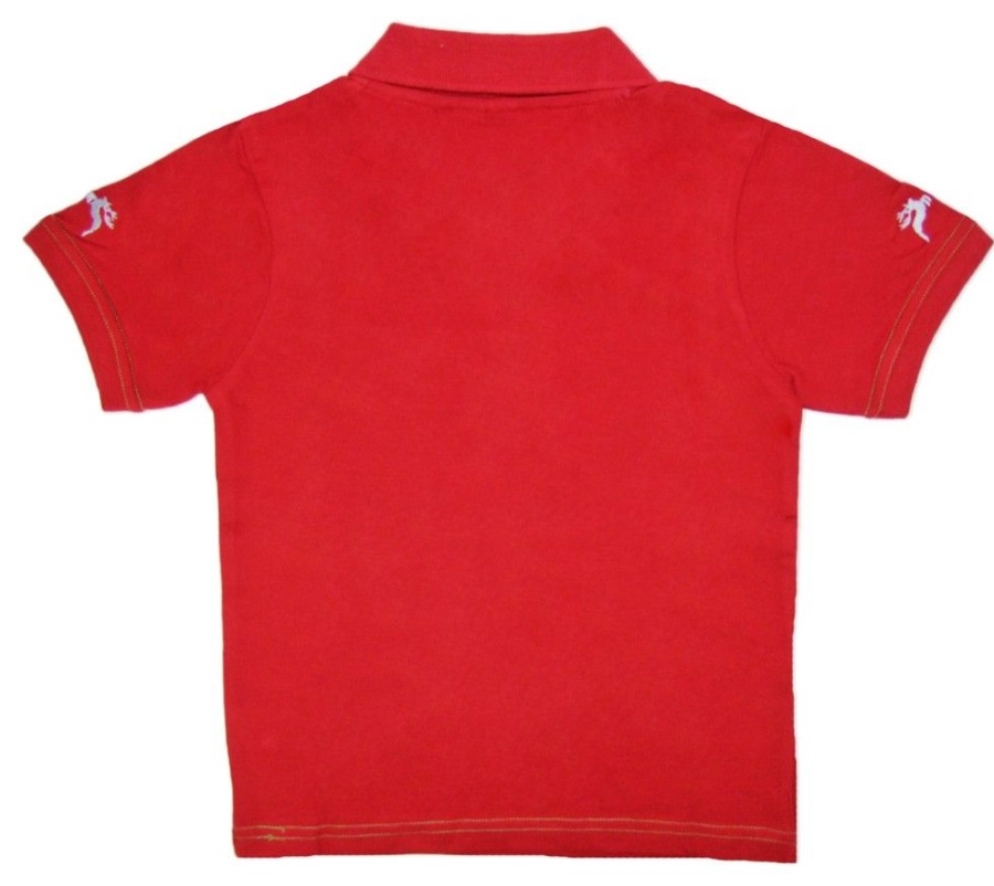 Jungen Isar-Trachten Shirts | Isar-Trachten Kinder Poloshirt "Benjamin" Mit Hirschstickerei | Rot