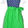 Madchen Isar-Trachten Dirndl | Isar-Trachten Kinder Dirndl "Kimberly" 3-Tlg. Mit Bluse 64155 | Blau Grun