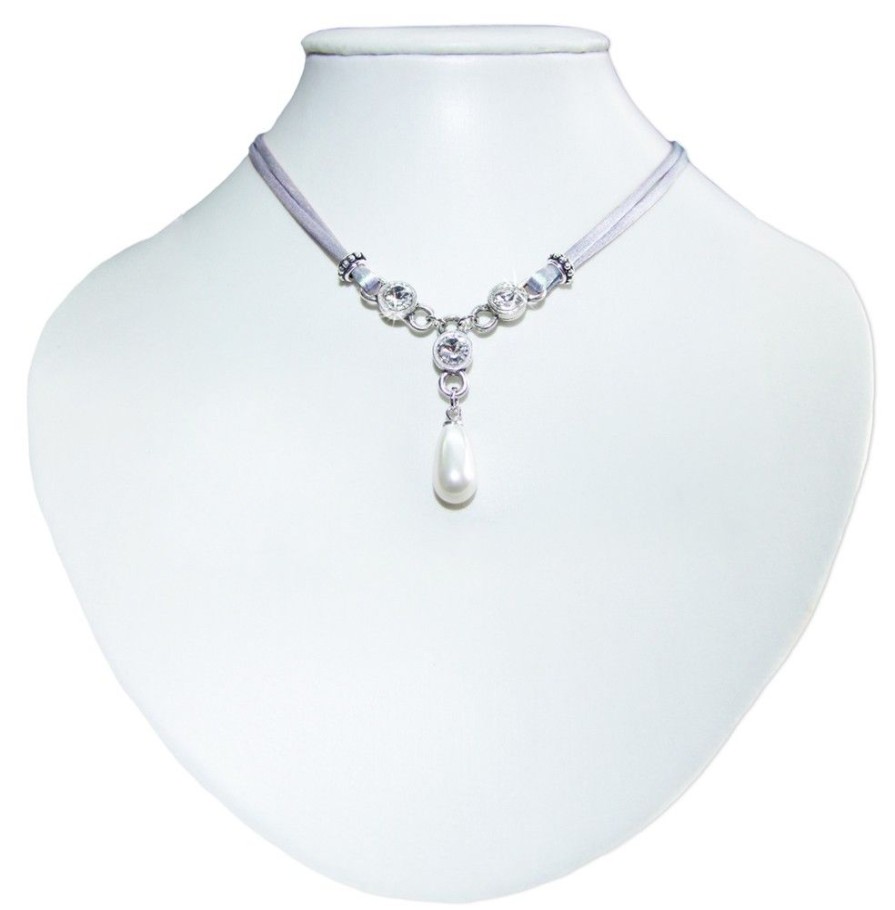 Schmuck LUISIA® Halsketten | Luisia® Halskette Cami Mit Kristallen Von Swarovski® Und Perle - Hellblau