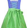 Madchen Isar-Trachten Dirndl | Isar-Trachten Jugend Dirndl "Stefanie" 44867 | Knielang - Blau Grun