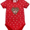 Madchen Alpenglück Baby Bodys | Bondi Trachten Baby Body "Prinzessin" Mit Herz 86272 - Rot