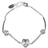 Schmuck LUISIA® | Luisia® Silbernes Damen Blumen Armband Mit Kristallen Von Swarovski®