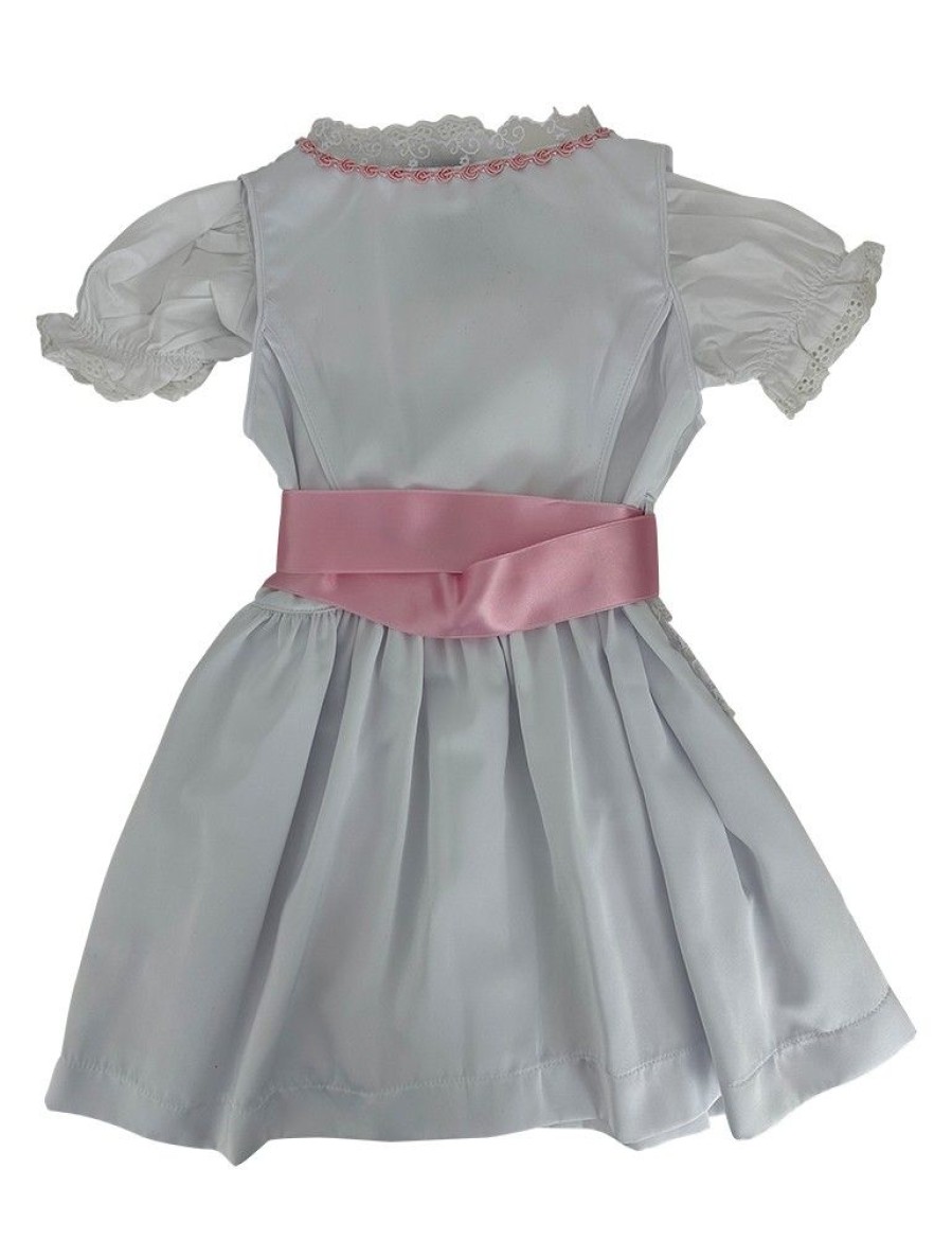 Madchen Isar-Trachten Dirndl | Isar-Trachten Baby Dirndl "Maite" 3-Tlg. Mit Bluse 63001 | Weis Rosa