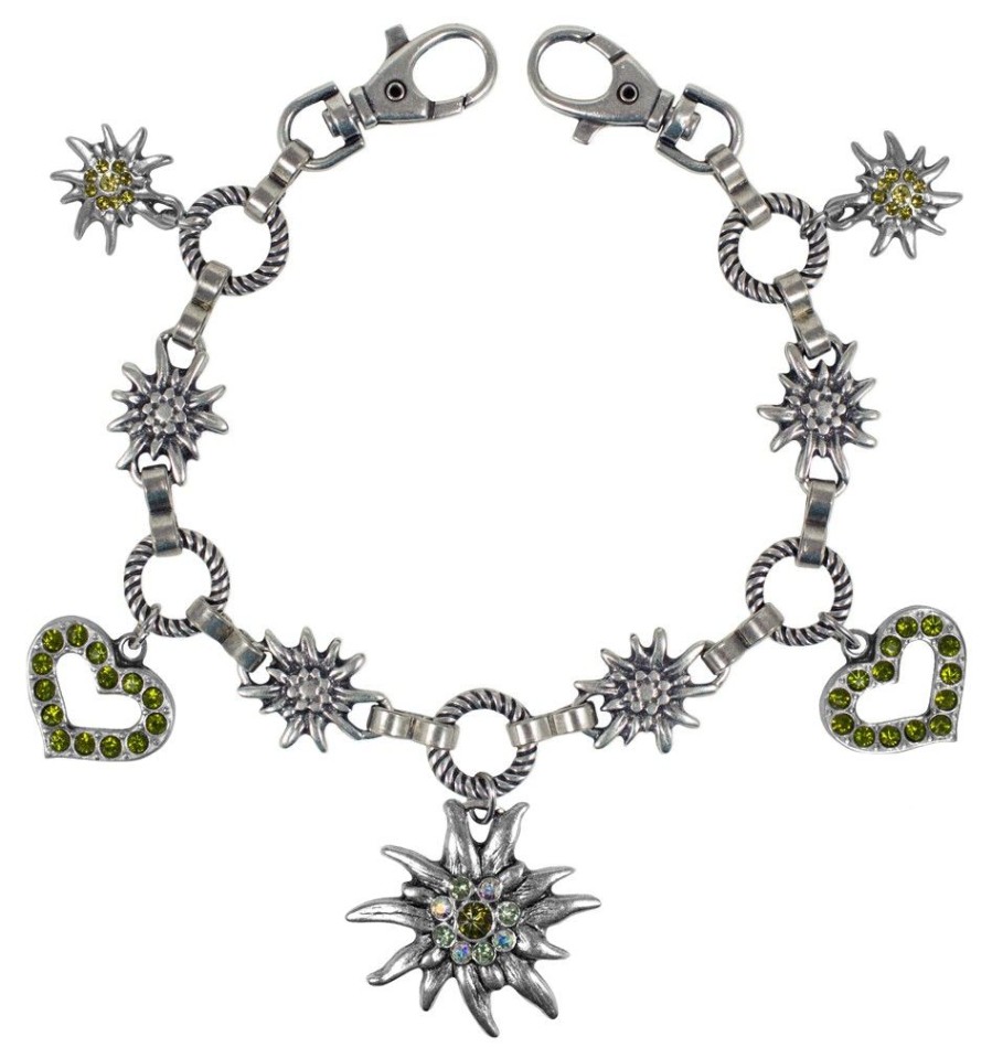 Schmuck P.S. Schuhmacher | Charivari Kette Mit Edelweis - Olivgrun