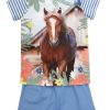 Madchen BONDI Blusen / Shirts | Bondi Shorty - Schlafanzug "Pferde-Motiv" 36231 | Blau