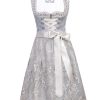 Damen MarJo Dirndl | Marjo Dirndl "Benita" Spitzenschurze 594165 | Eisblau Taupe - 65Cm