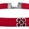 Schmuck Trachtenland | Luisia® Samt Kropfband Ramona Mit Blute Und Kristall Von Swarovski® - Rot