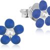 Schmuck LUISIA® | Luisia® Ohrstecker Blume - 925 Sterling Silber Blau