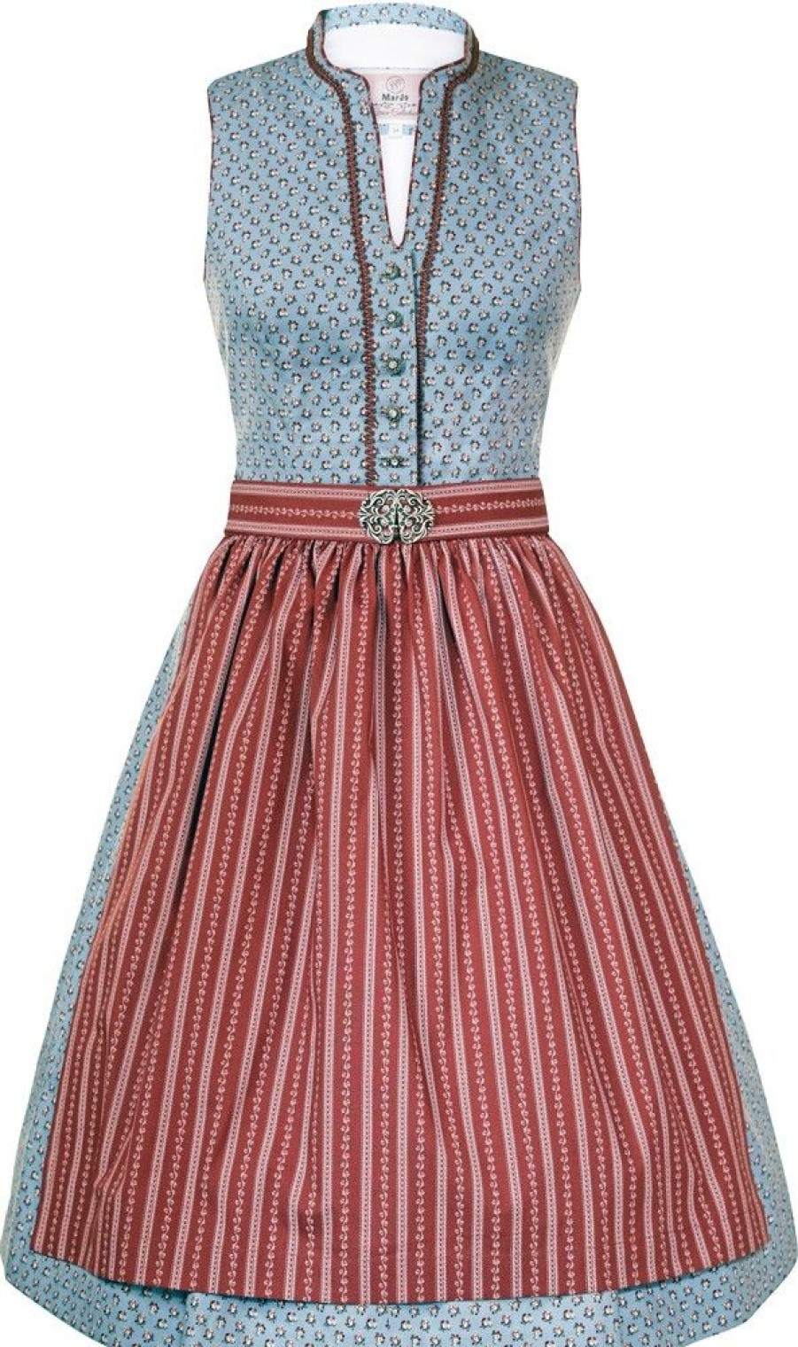 Damen MarJo Dirndl | Marjo Trachten Dirndl "Sabella" Traditionell 423958 | Hellblau - 58Cm