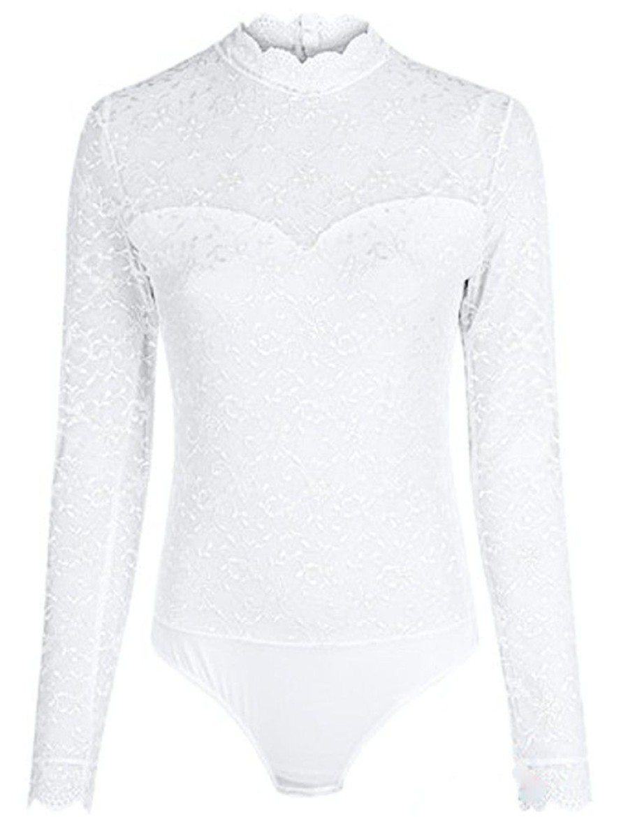 Damen Nina von C. Bodys | Nina Von C. Langarm Blusen Body "Sarina" 48591971 | Weis