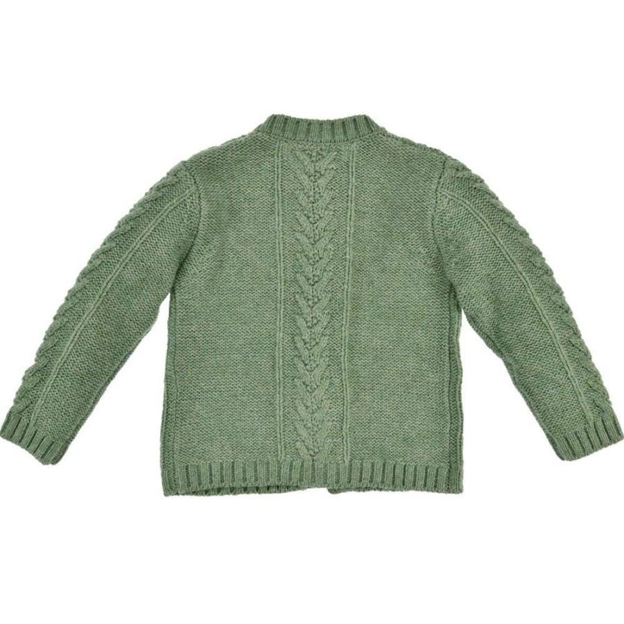 Madchen BONDI Jacken | Bondi Madchen Trachten Strickjacke "Alpengluck" Mit Blumen 86763 | Grun