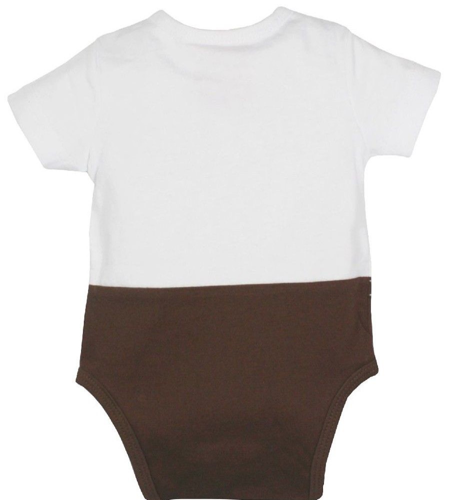 Jungen BONDI Baby Bodys | Bondi Baby Body Lederhose "Gipfelkraxler" 905090 | Weis Braun