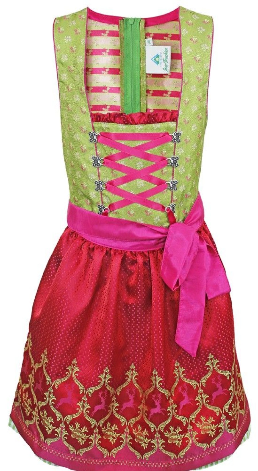 Madchen Isar-Trachten Dirndl | Isar-Trachten Jugend Dirndl "Clarissa" | Grun Pink