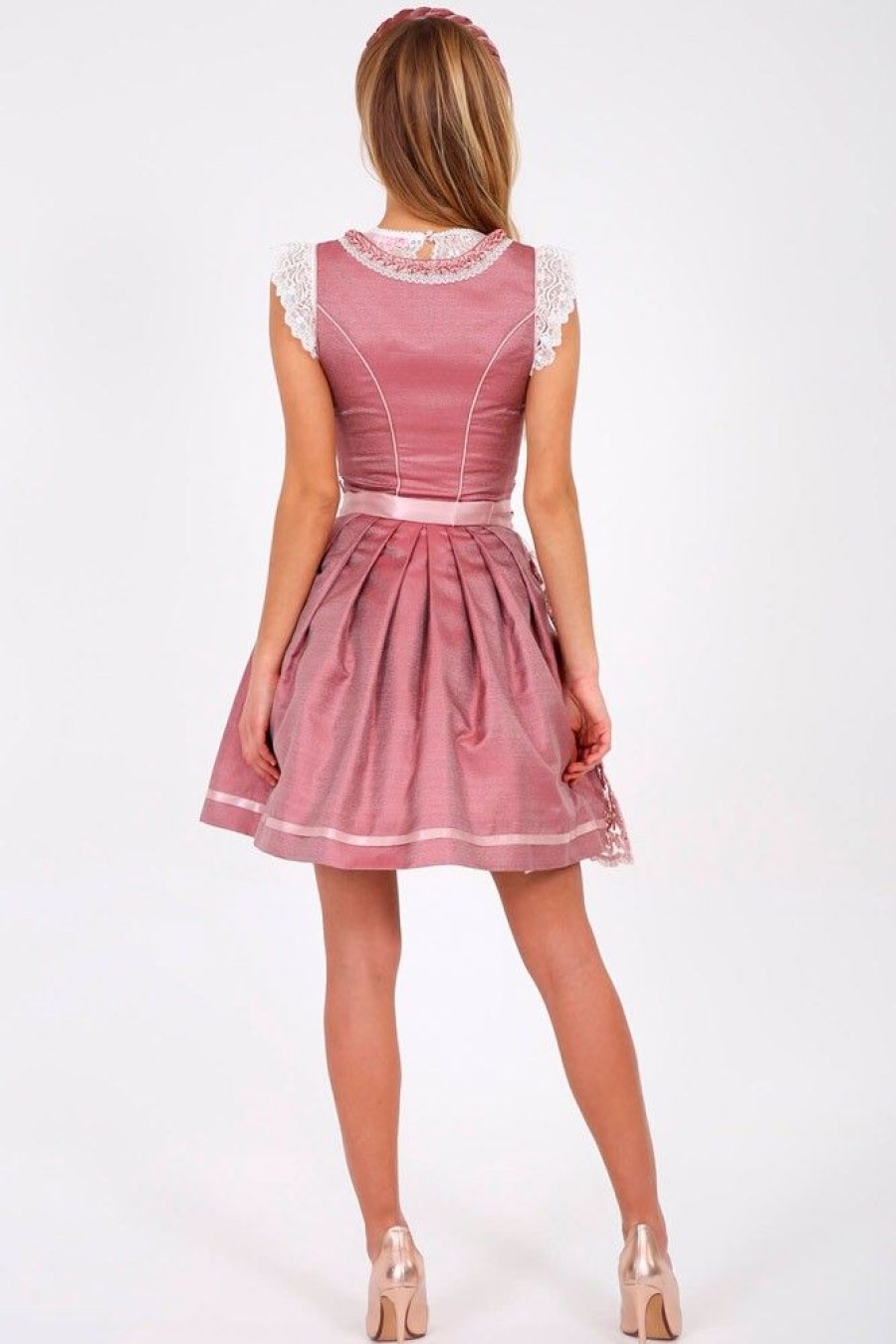 Damen Krüger MADL Dirndl | Kruger Dirndl "Smilla" Spitzenschurze 049595 | Rosa - 50Cm