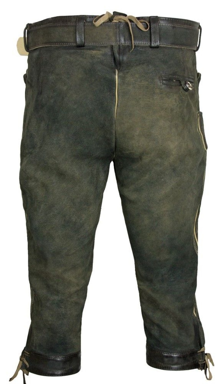 Herren Maddox Lederhosen | Maddox Kniebund Lederhose Schonsee Mit Gurtel | Antik Smoke