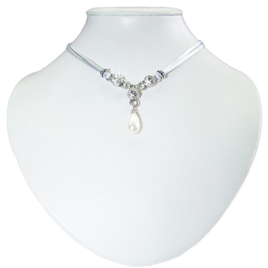 Schmuck LUISIA® | Luisia® Halskette Cami Mit Kristallen Von Swarovski® Und Perle - Silber