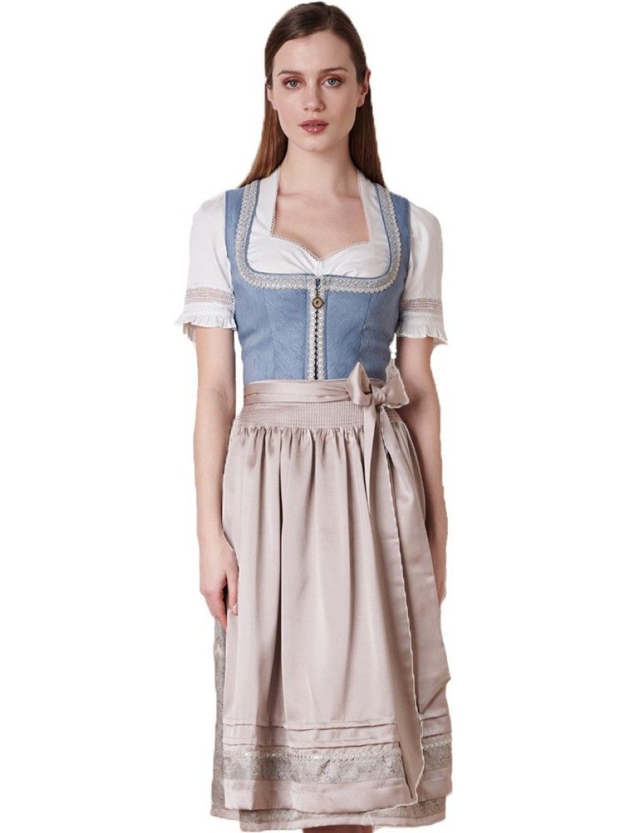 Damen KRÜGER COLLECTION Dirndl | Kruger Dirndl "Filemina" Traditionell 116065 | Blau 70Cm