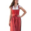 Damen Trachten Deiser Dirndl | Trachten Deiser Damen Dirndl "Iva" Traditionell | Rot Schwarz - 65Cm