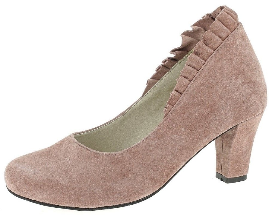 Damen Hirschkogel Pumps | Hirschkogel Damen Pumps "Marina" Mit Ruschenferse 3007806 | Altrosa