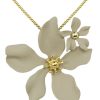 Schmuck LUISIA® Halsketten | Luisia® Halskette Nelia Mit Blumen - 16 Karat Vergoldet Sand