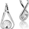 Schmuck LUISIA® | Luisia® Geschwungene Ohrringe "Alea" Mit Kristall Von Swarovski® - Silber / Crystal