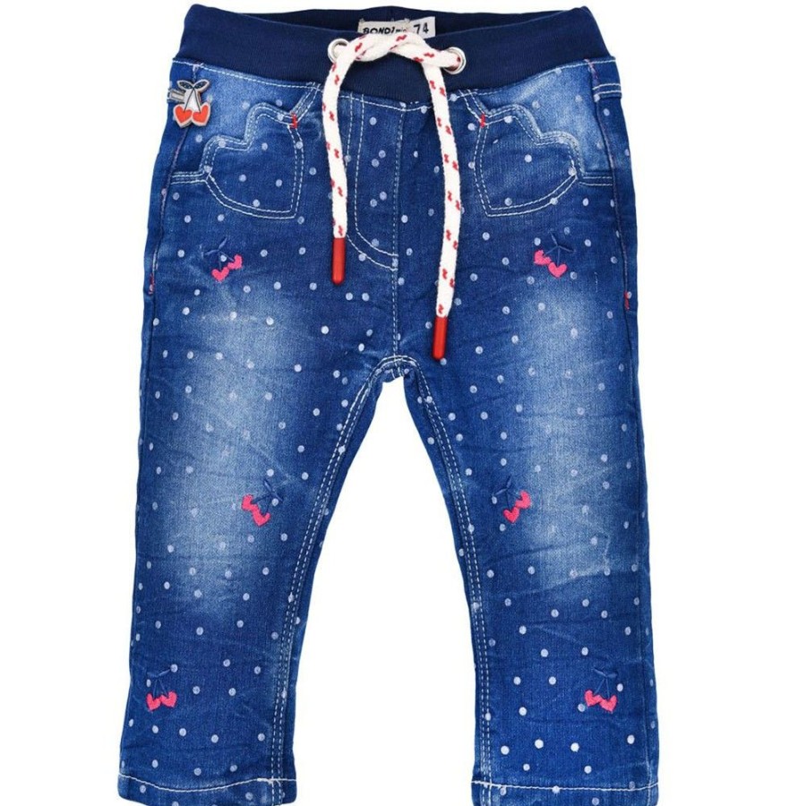 Madchen BONDI Fur´S Baby | Bondi Baby Madchen Jeans "Cherry" 86596 - Blau | Kinderjeans