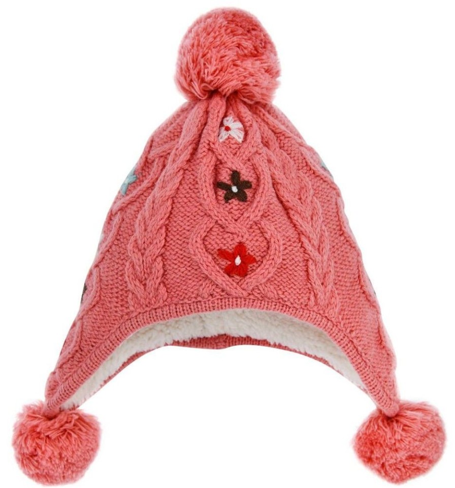 Madchen BONDI Hute & Haarschmuck | Bondi Madchen Baby Strickmutze "Alpengluck" Mit Blumchen Stickerei 86365 - Melba