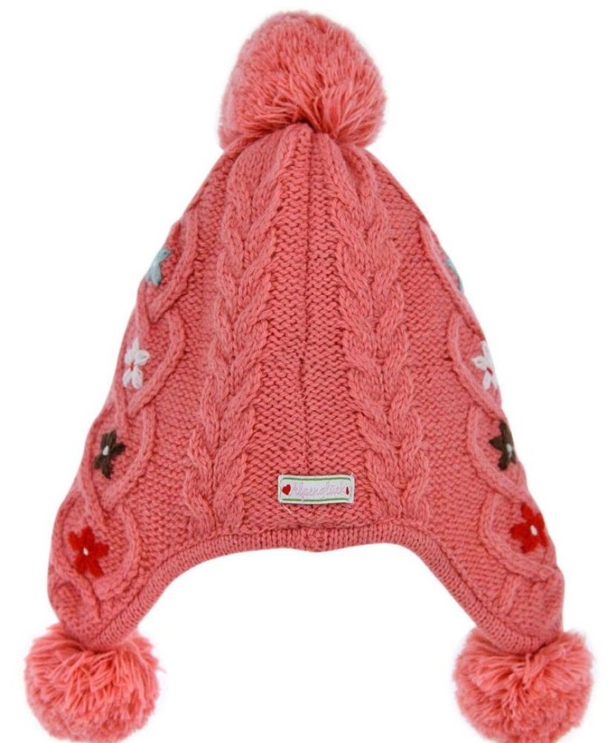 Madchen BONDI Hute & Haarschmuck | Bondi Madchen Baby Strickmutze "Alpengluck" Mit Blumchen Stickerei 86365 - Melba