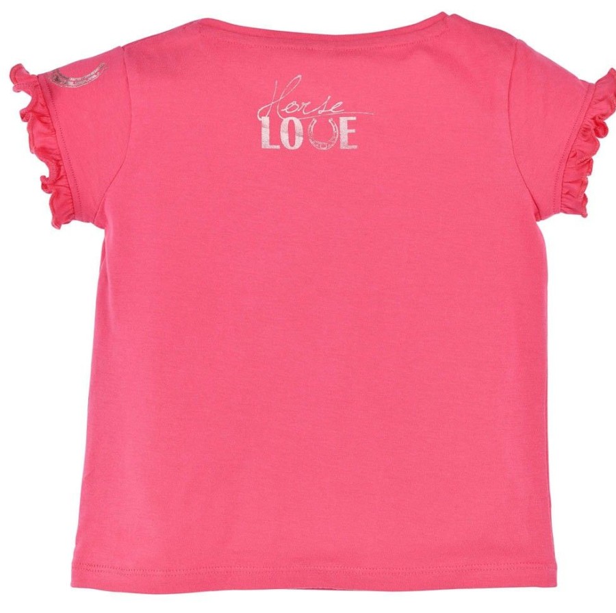 Madchen BONDI Blusen / Shirts | Bondi T-Shirt "Pferd" Mit Blumenapplikation 36175 | Pink