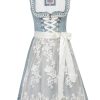 Damen MarJo Dirndl | Marjo Trachten Dirndl "Daria" Spitzenschurze 596458 | Wasserblau - 58Cm