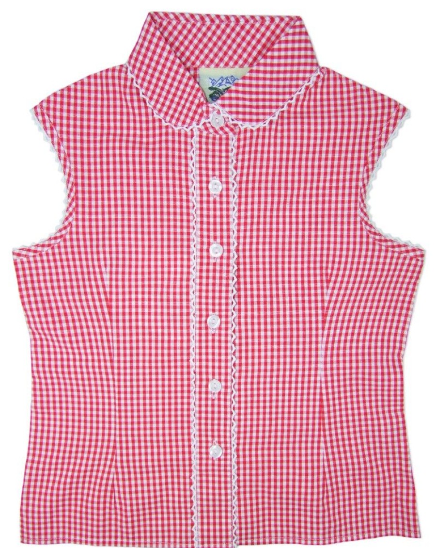 Madchen Isar-Trachten Blusen / Shirts | Isar-Trachten Kinder Trachtenbluse "Lilly" | Rot