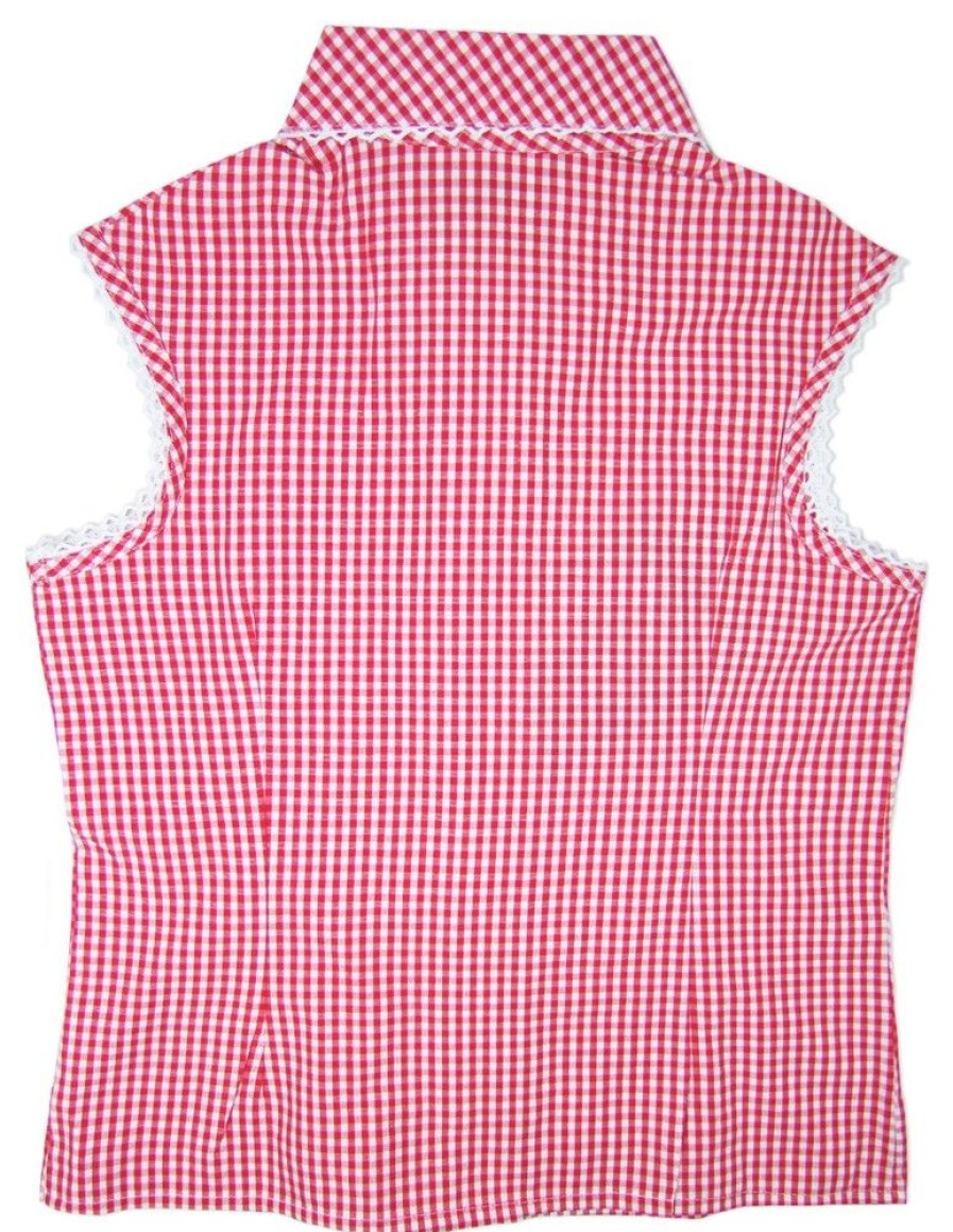 Madchen Isar-Trachten Blusen / Shirts | Isar-Trachten Kinder Trachtenbluse "Lilly" | Rot