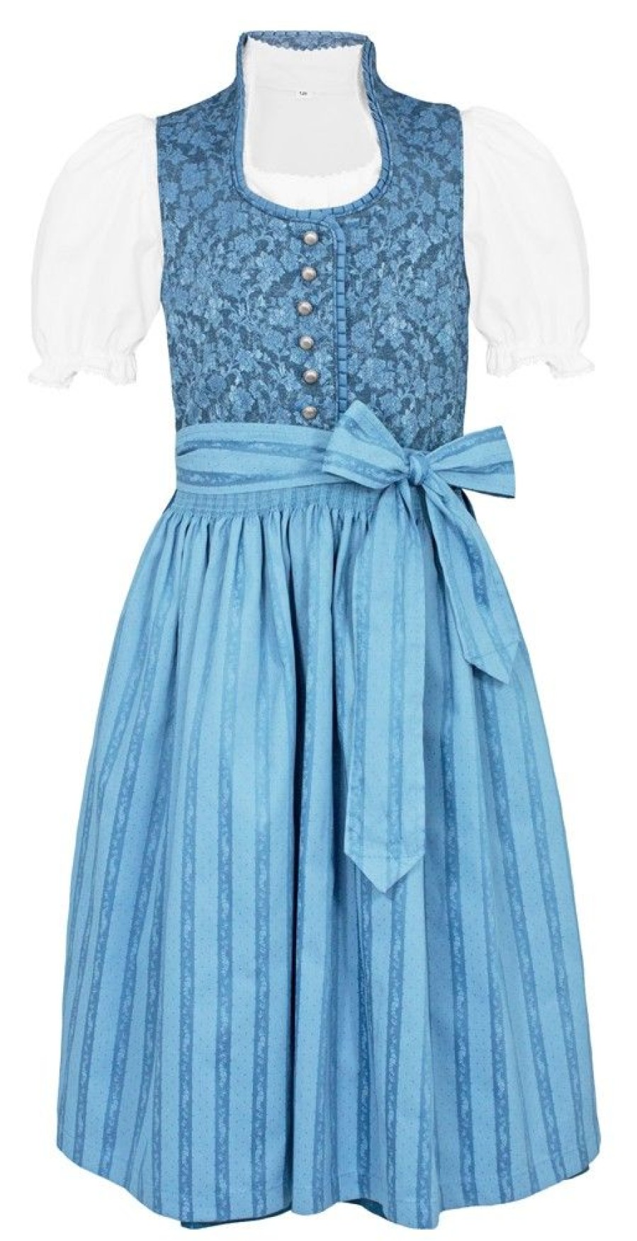 Madchen Turi Landhaus Dirndl | Turi Kinder Dirndl "Nadja" Mit Schneewittchenkragen | Blau