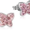 Schmuck LUISIA® | Luisia® Ohrringe Schmetterling Kristallen Von Swarovski® - 925 Sterling Silber - Rosa