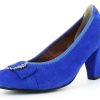 Damen Andrea Conti Pumps | Andrea Conti - Trachten Pumps Mit Zierschnalle - Kobalt Blau