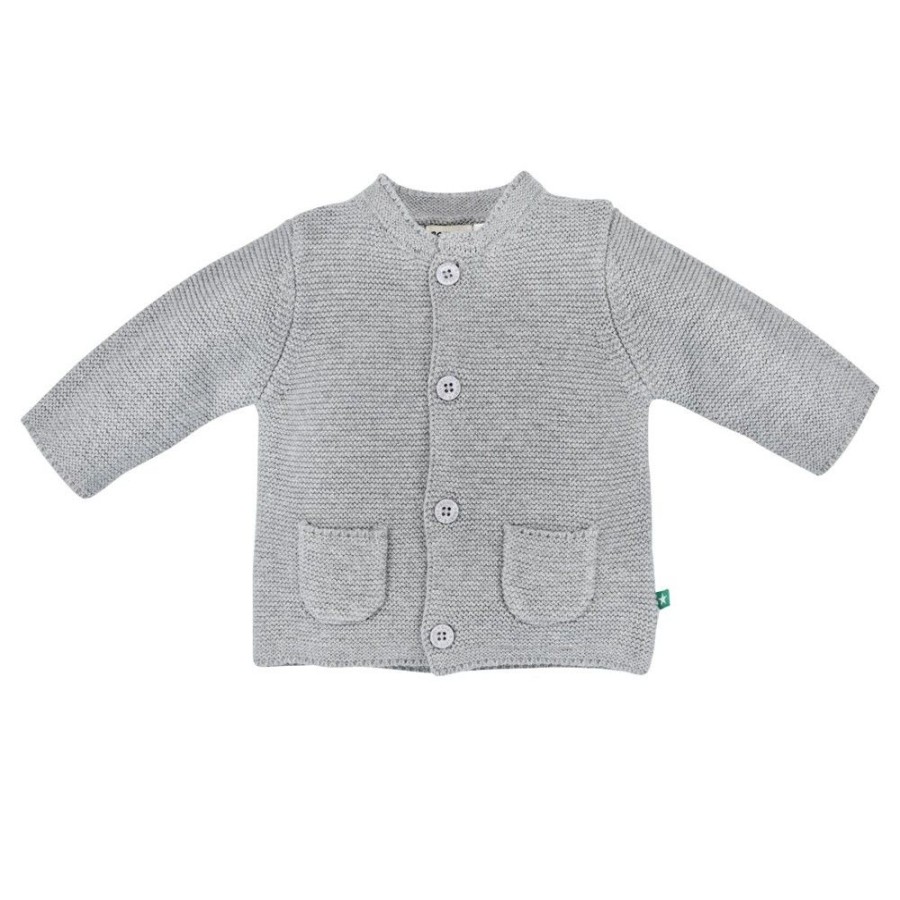 Jungen BONDI Fur´S Baby | Bondi Baby Kinder Strickjacke 93652 - Hellgrau | Kinderjacke