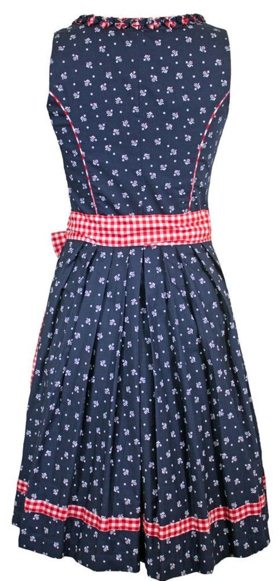 Damen Maddox Dirndl | Maddox Dirndl "Achensee" Traditionell | Navy Rot 55 Cm